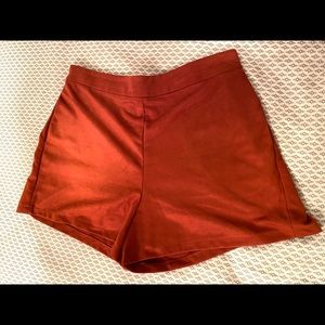 Suede high waisted shorts